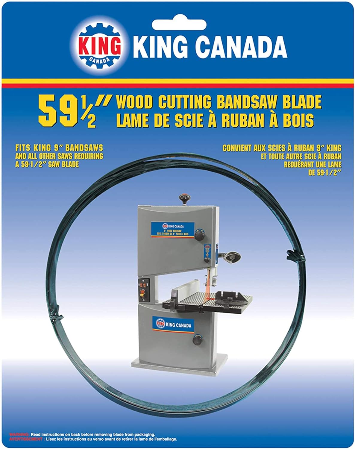 King Canada 591/2Inch Wood Cutting Bandsaw Blade, Fits King 9Inch