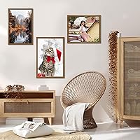 Vista 68 de Dark Brown 12x18 Frame Set of 3 - Rustic Woodgrain 12 x 18 Poster Frame with Plexiglass for Wall Gallery Display, 12x18 Picture Frame for Puzzles