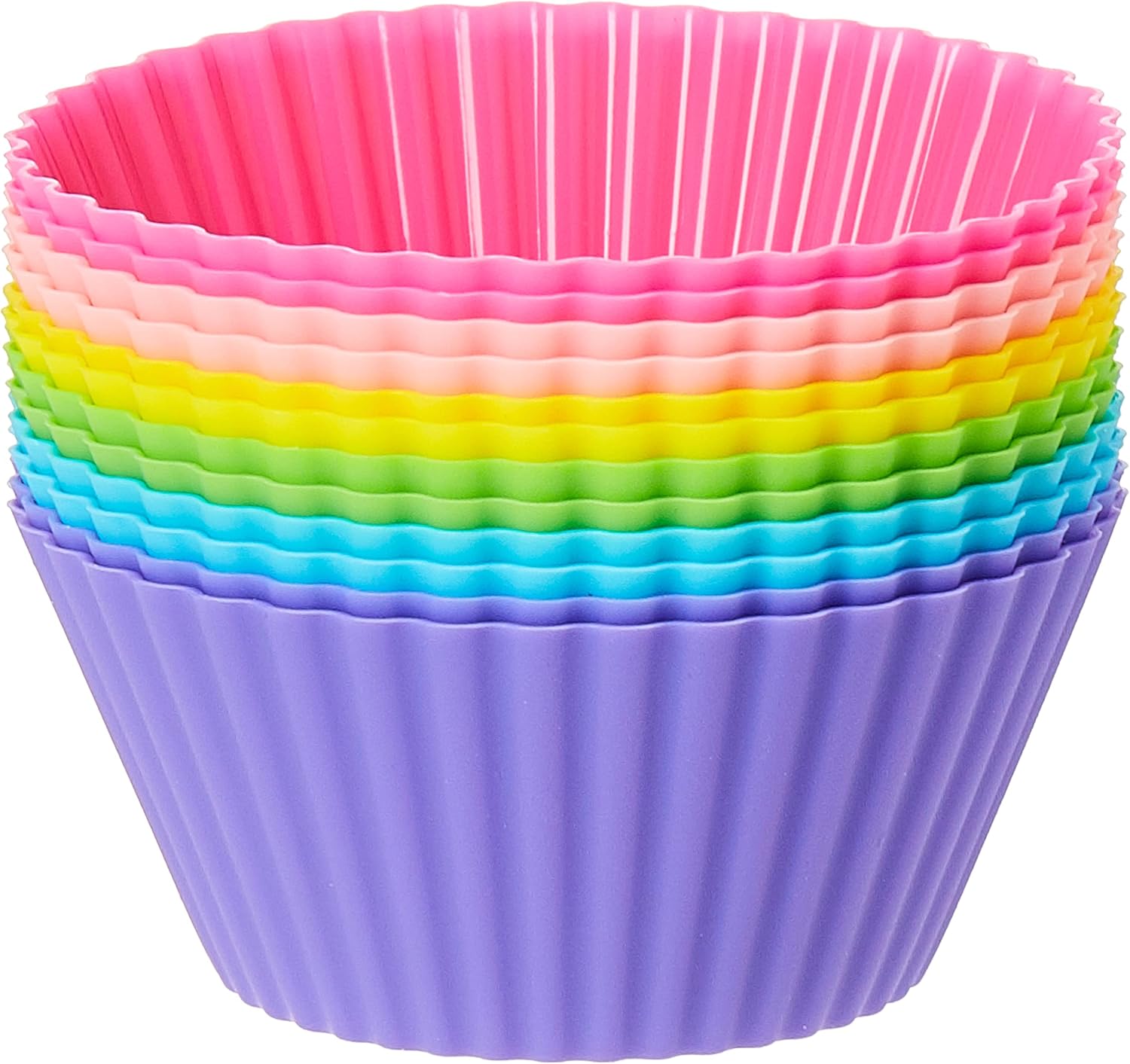 SKYTOUCH Silicone Cupcake Liners 12Pcs, Baking Cups NonStick Cake