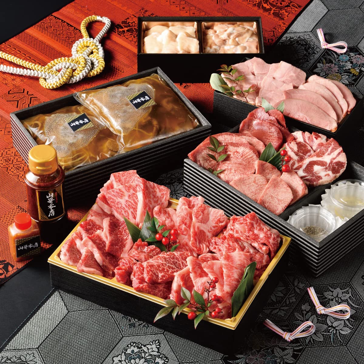 にくきゅう様　おまとめセット Amazon.co.jp: 【 5段重 焼肉フルコースセット A 】松阪牛 焼肉コース