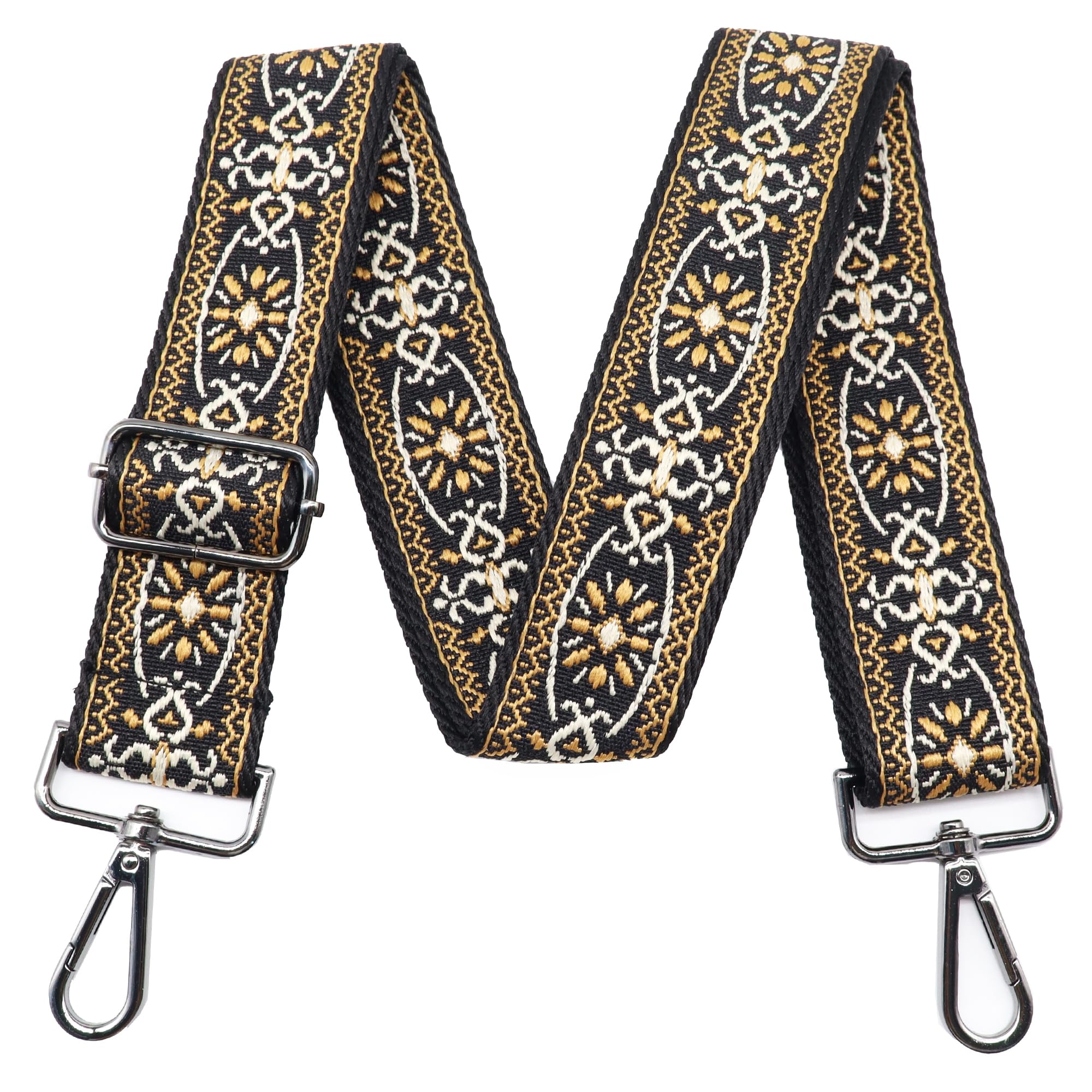 LEMEDE Purse Strap Adjustable Replacement Crossbody Bag Strap Retro Jacquard Embroidery Shoulder Straps for Canvas Bag
