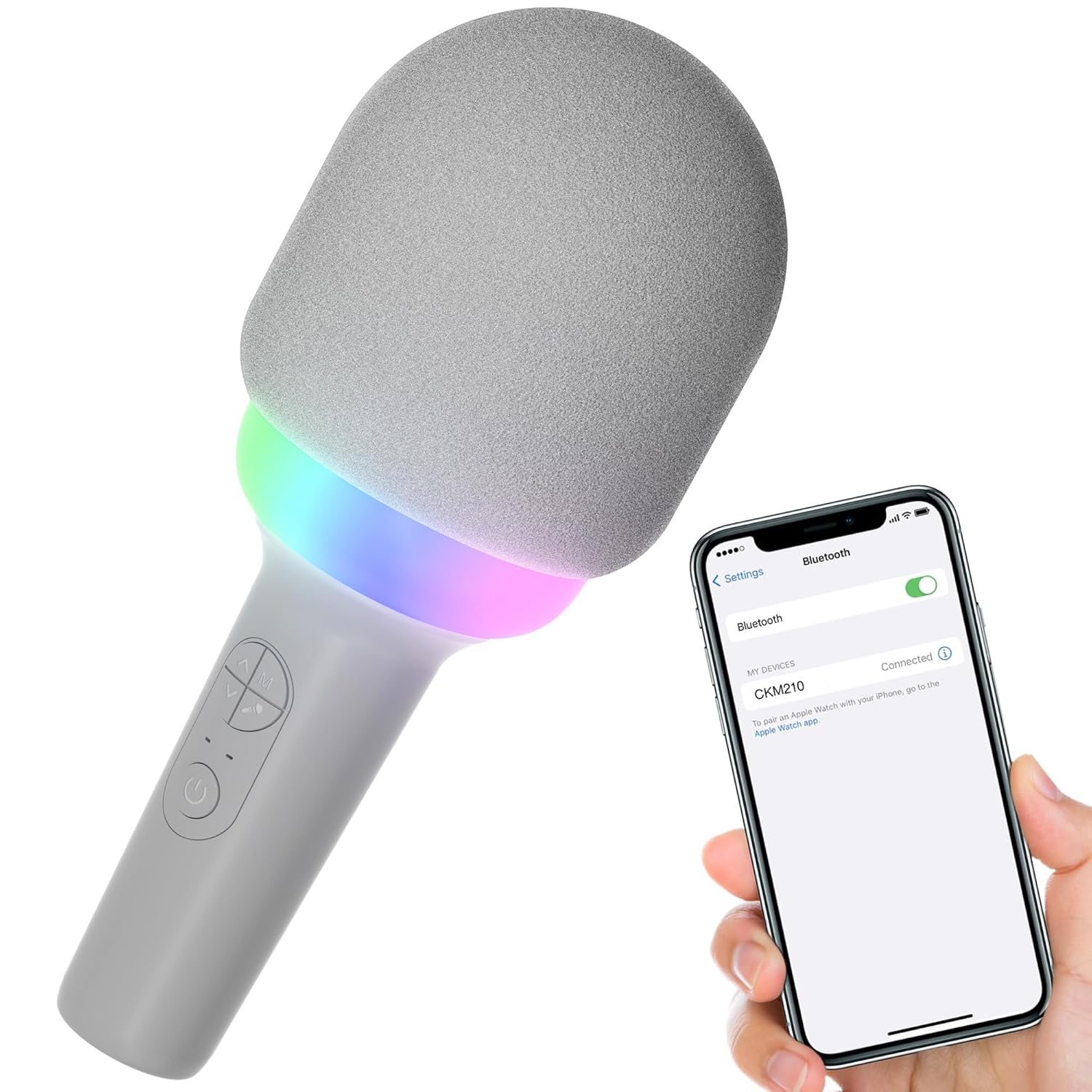 Coby LED Karaoke Microphone 5 Super Fun Light Modes 4 Funny Voice
