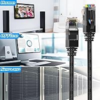 Vista 6 de Cable Ethernet Cat6 de 100 pies, cable de conexión Cat 6, cable de Internet Cat6, cable de red UTP, para interiores y exteriores, PoE, 24AWG CCA