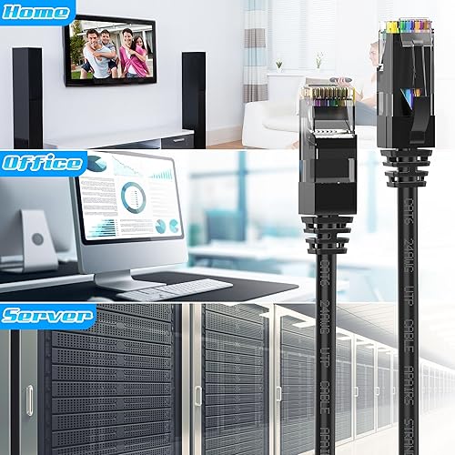 Miniatura 6 de Cable Ethernet Cat6 de 30 pies, cable de conexión Cat 6, cable de Internet Cat6, cable de red UTP, para interiores y exteriores, PoE, 24AWG CCA,
