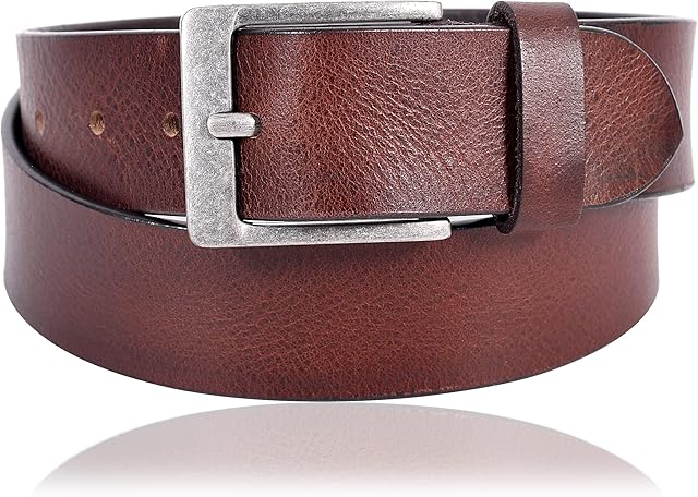 Amazon Brand - Eono Vintage Men's Belt Super Soft Full Grain Leather Casual Leather Belt Adjustable Trim to Fit(130cm (waistline:33"-44")