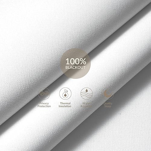 Vista 5 de Boolegon Persianas enrollables opacas sin cordones para ventanas, cortinas de lino de parada libre con cenefa, tela con aislamiento térmico, Negro