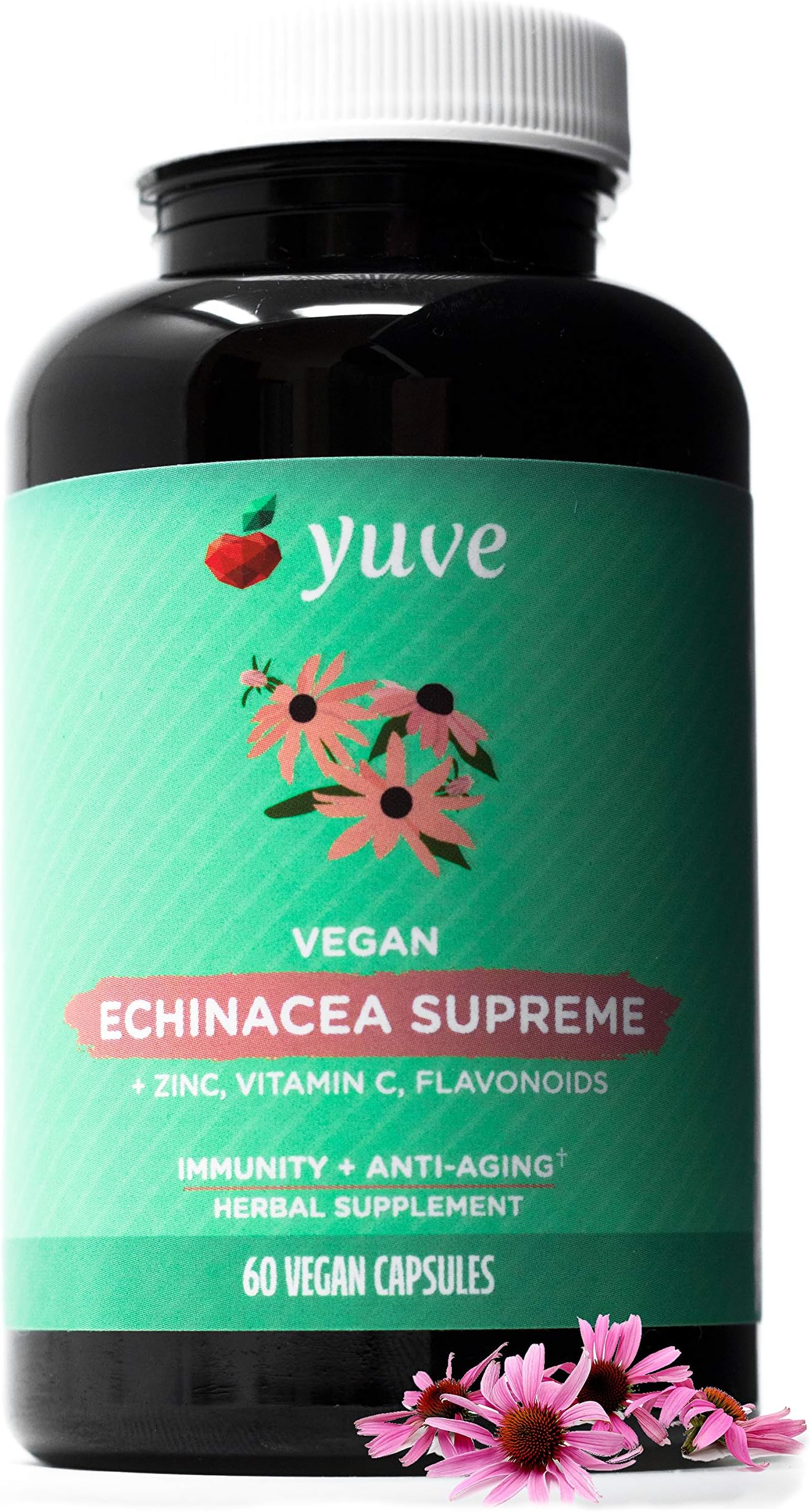 Yuve Echinacea Supreme 850 mg + Zinc, Vitamin C & Bio Flavonoids Extract - 60 Count