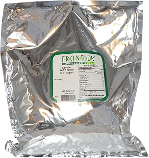 Frontier Co-op Bell Peppers, Red and Green, 3/8" Diced, Kosher | 1 lb. Bulk Bag | Capsicum annuum