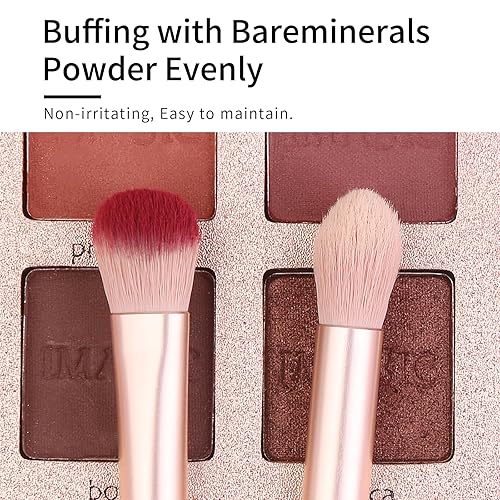 Miniatura 4 de Juego de pinceles de sombra de ojos portátil rosa, juego de pinceles veganos para sombra de ojos, cepillo de contorno de nariz pequeño, brocha de