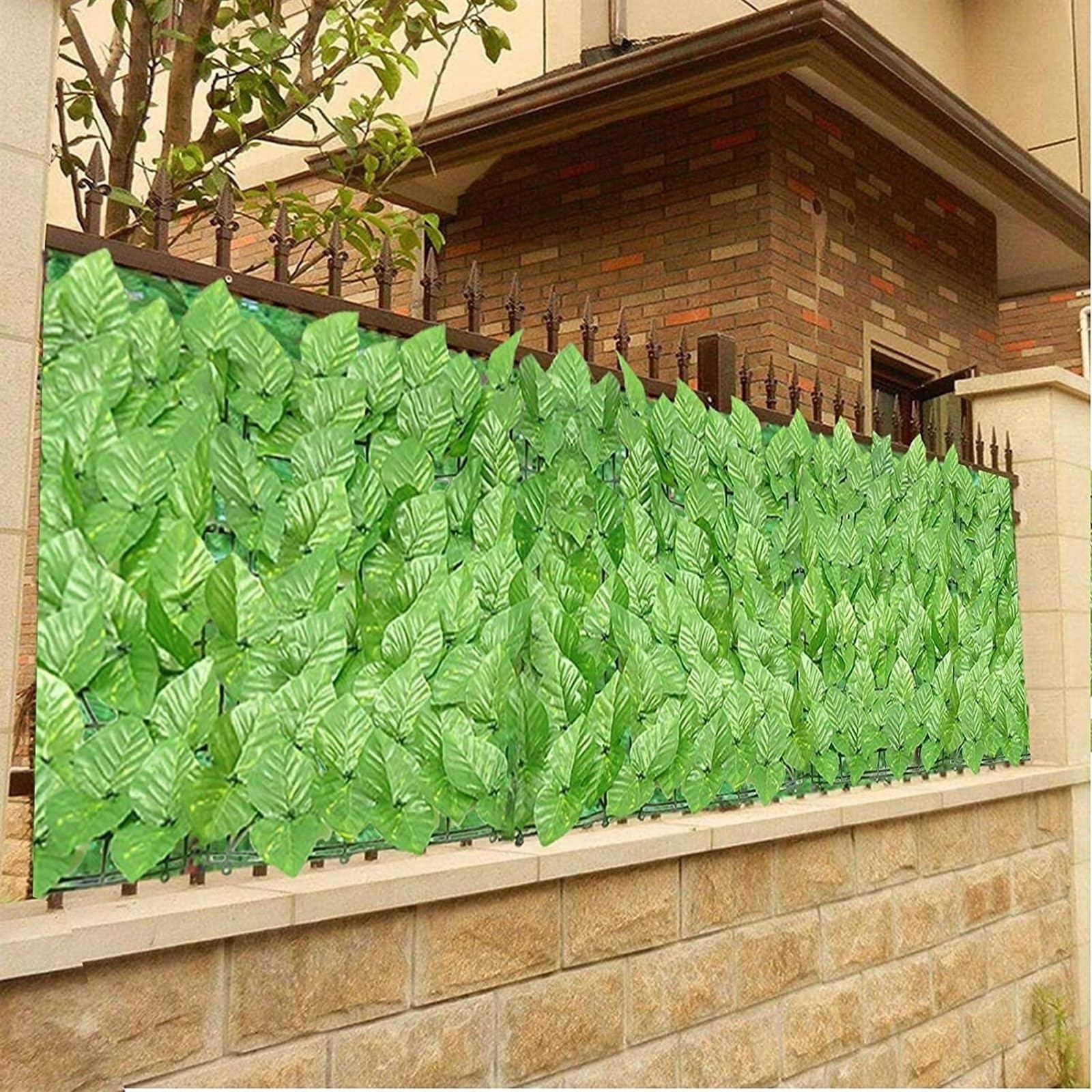 Odporne na warunki atmosferyczne sztuczne ogrodzenie żywopłotu 1 x 5 m / 1 x 10 m - odporna na promieniowanie UV zielona ochrona przed wzrokiem na balkon, taras, do ogrodu - trwała dekoracja