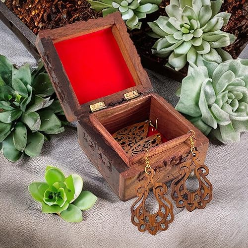 Miniatura 4 de Caja de recuerdos de madera hecha a mano, organizador de joyas, ideas de regalo únicas para hombres y mujeres, caja de almacenamiento decorativa
