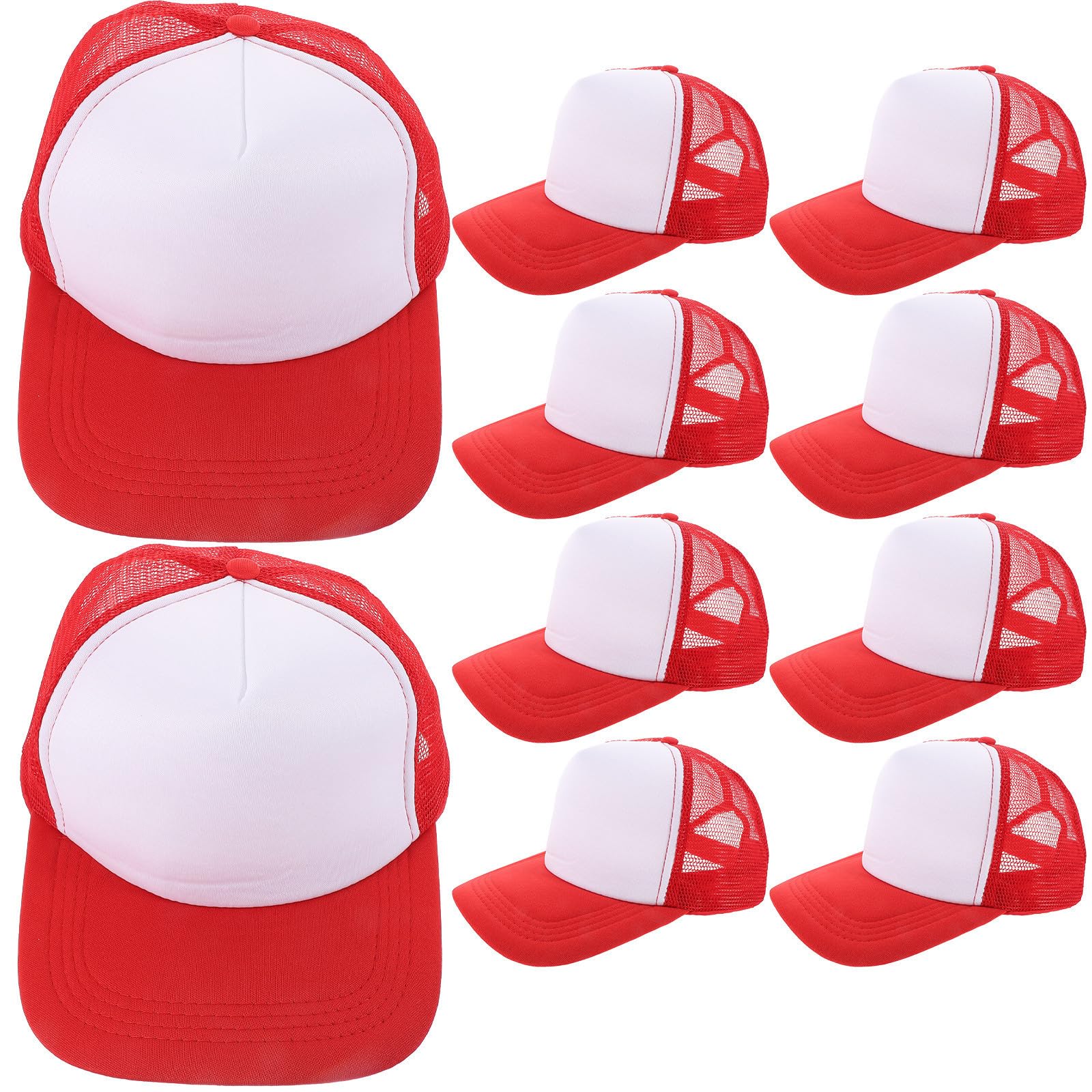 Gorras para sublimación DIY NULYLU transpirables con malla roja reutilizables 8