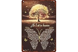As I Sit in Heaven Memorial Tin Sign Vintage Home Outdoor Wall Decor 8”x12”