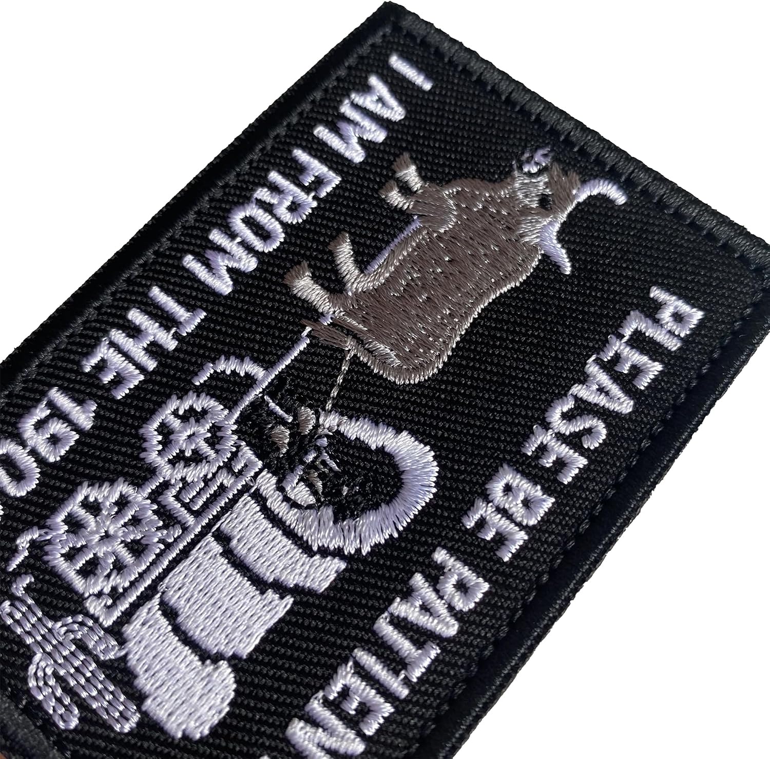 Please Be Patient I am From the 1900s Ox-Drawn Wagon Cowboy Patch, Funny Hook and Loop Morale Retro Patches for Backpack, Bag, Jackets, Clothes, Dog Vest Harness, Hats, 3.14" x 2.16" (Black)