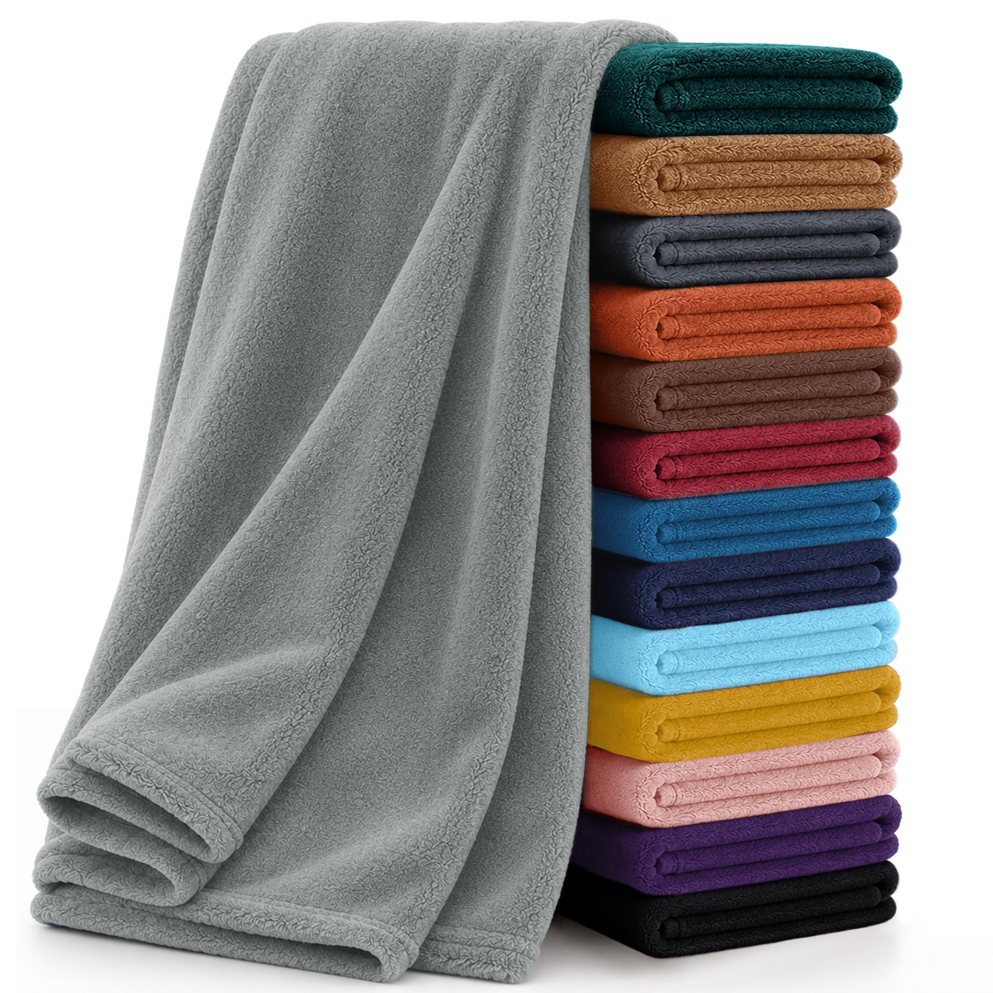 Bedlooms Silver Bed Throw Fleece Blanket Double Fluffy Blankets And Throws