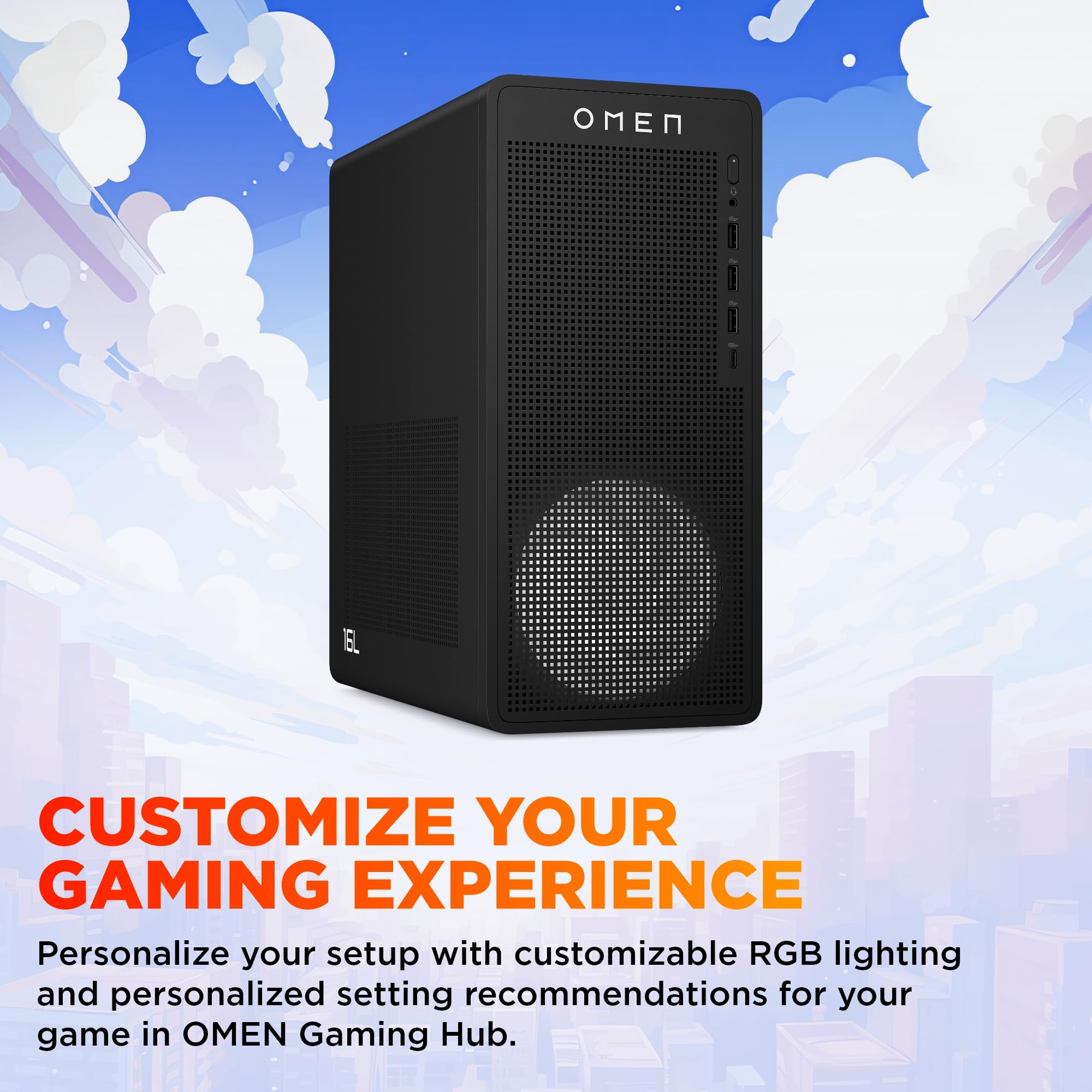 HP Omen 16L Gaming Desktop 14th Gen Intel Core i7-14700F, 8GB