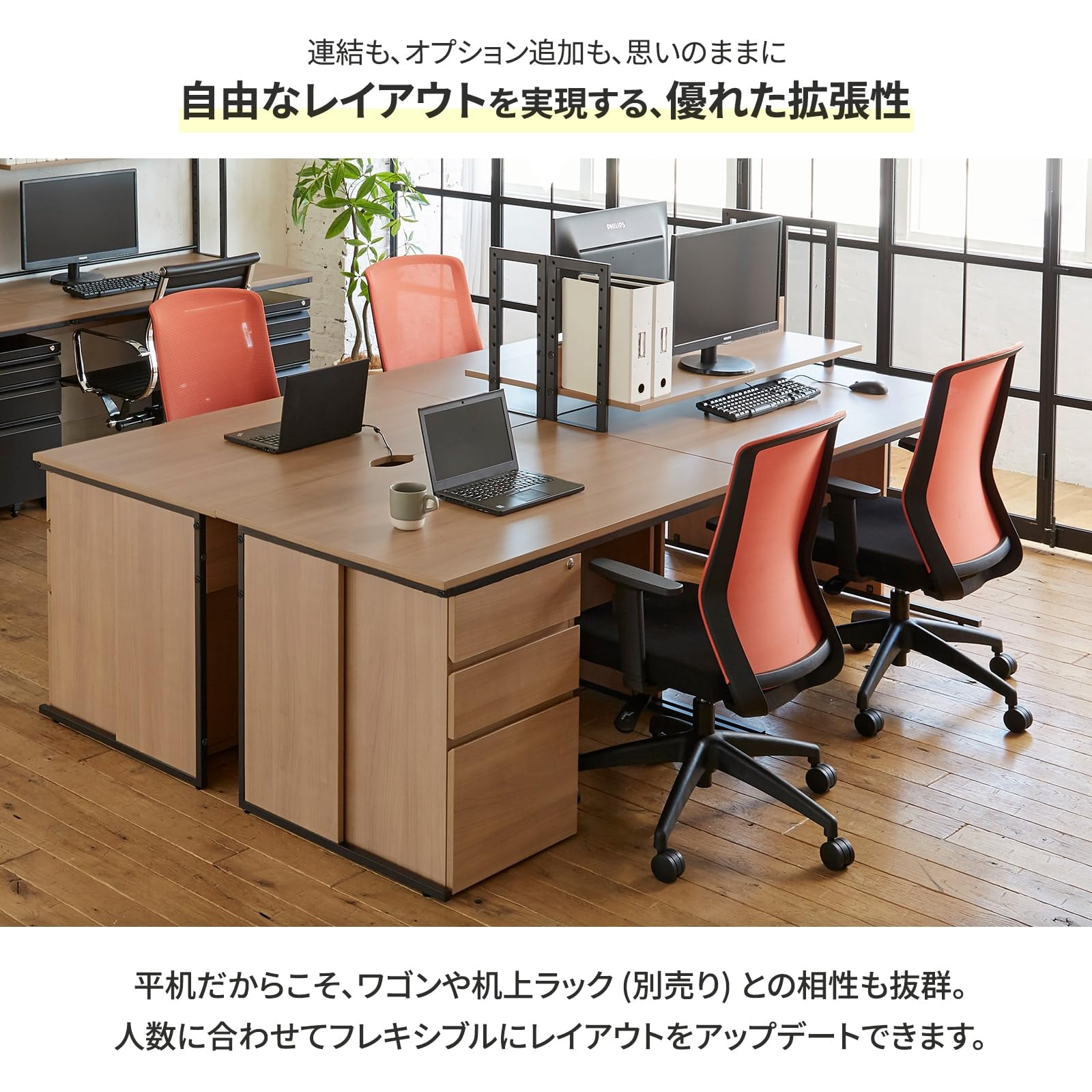 オフィスコム パソコンデスク 1000x700mm ホワイト Z-LWD-1070-WH3