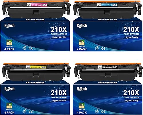 Paquete de 4 cartuchos de tóner 210X 210A con chip compatible con HP 210A, W2100A, W2100A, W2100X, para HP Color Laserjet MFP 4301dw 4301fdn 4301fdw