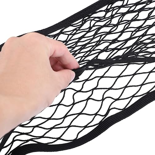 Miniatura 6 de X AUTOHAUX Juego de 2 bolsas elásticas de malla para maletero de automóvil, bolsa de carga trasera, organizador de hamaca, bolsa de bolsillo