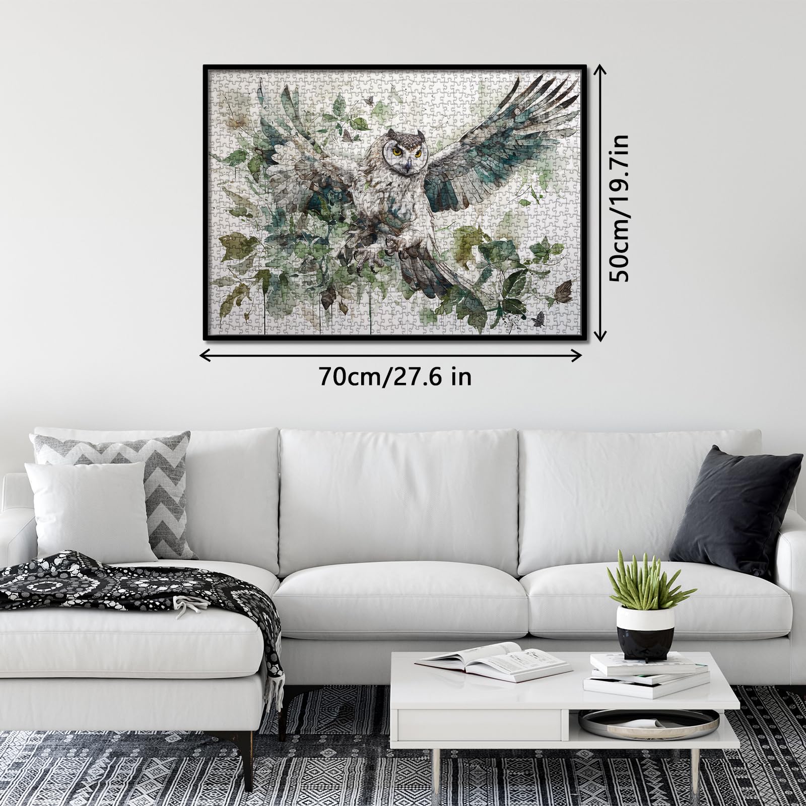 Owl Bird Puzzles for Adults, Animal Art Jigsaw Puzzles 1000 Pieces, Fantasy Forest Painting Puzzle - Image 6