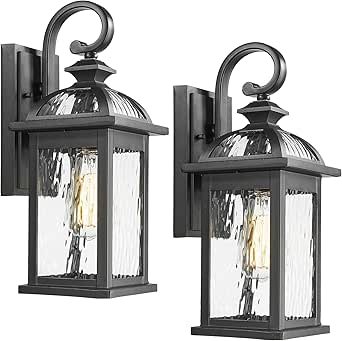 Darkaway Outdoor Pendant Light - Waterproof Aluminum With Seeded Glass, Farmhouse White, 6.5x12.2 Inches, E26 Bulb Compatible