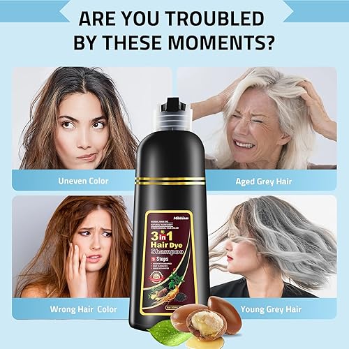 Miniatura 7 de Champú de tinte para el cabello 3 en 1 para mujeres y hombres, champú de color de cabello rojo vino, refresca el cabello solo 20 minutos - planta