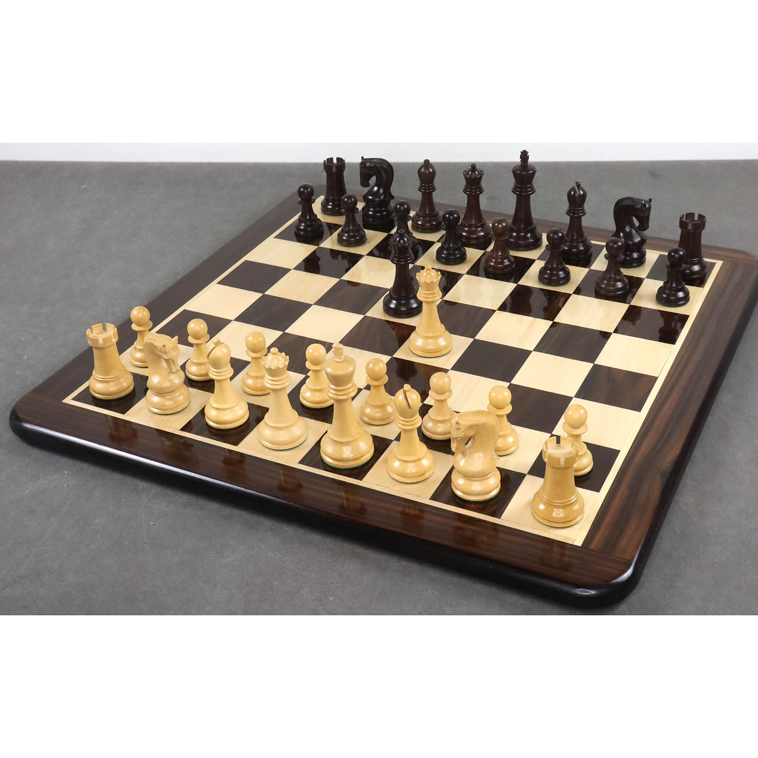 Royal Chess Mall - Set da 4 Alban Knight Staunton Scacchi Solo Set - Legno di bosso ebanizzato ponderato