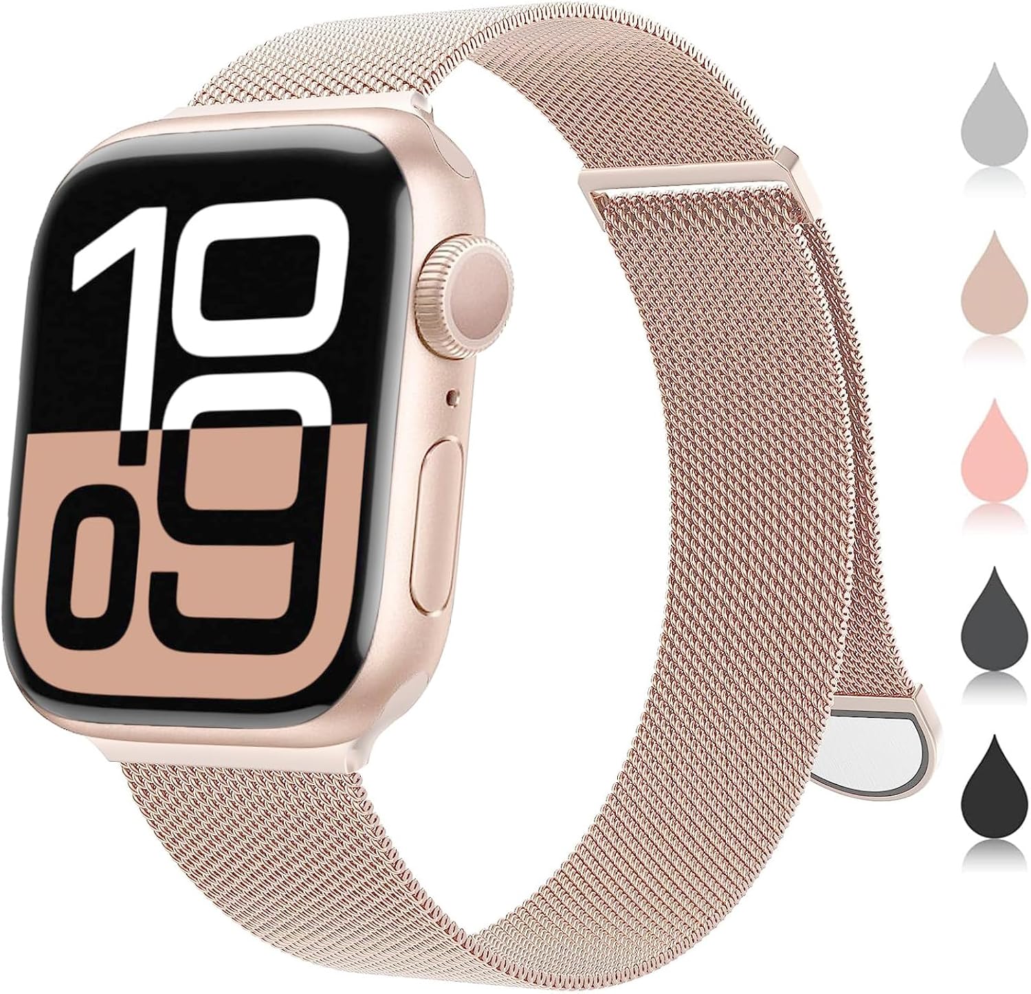 MRAIN-H Compatible with Apple Watch Band 46mm 38mm 40mm 41mm 42mm 44mm 45mm 49mm Women Men, Adjustable Stainless Steel Strap Magnetic Bracelet for iWatch Bands Series 11 10 9 8 7 6 5 4 Ultra SE 3 2 1