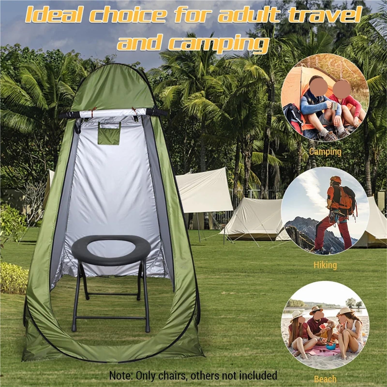 Baño Portátil, Asiento De Inodoro Plegable Portátil Al Aire Libre para Viajar Y Acampar