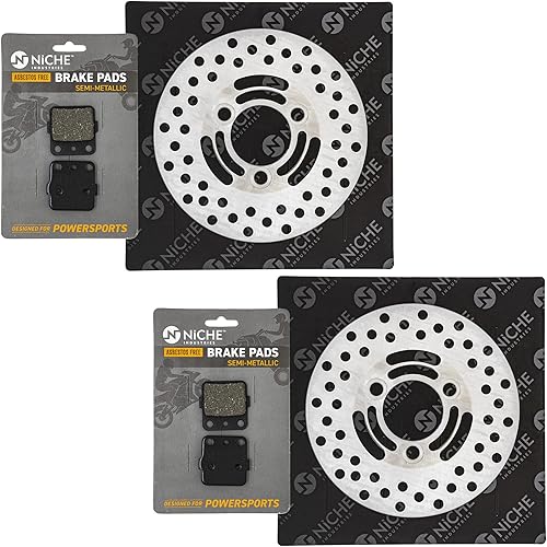 NICHE Pastillas de rotor de freno delantero semi metálico kit para Suzuki Quadsport Z400 King Quad Kawasaki KFX400 Arctic Cat 400 DVX