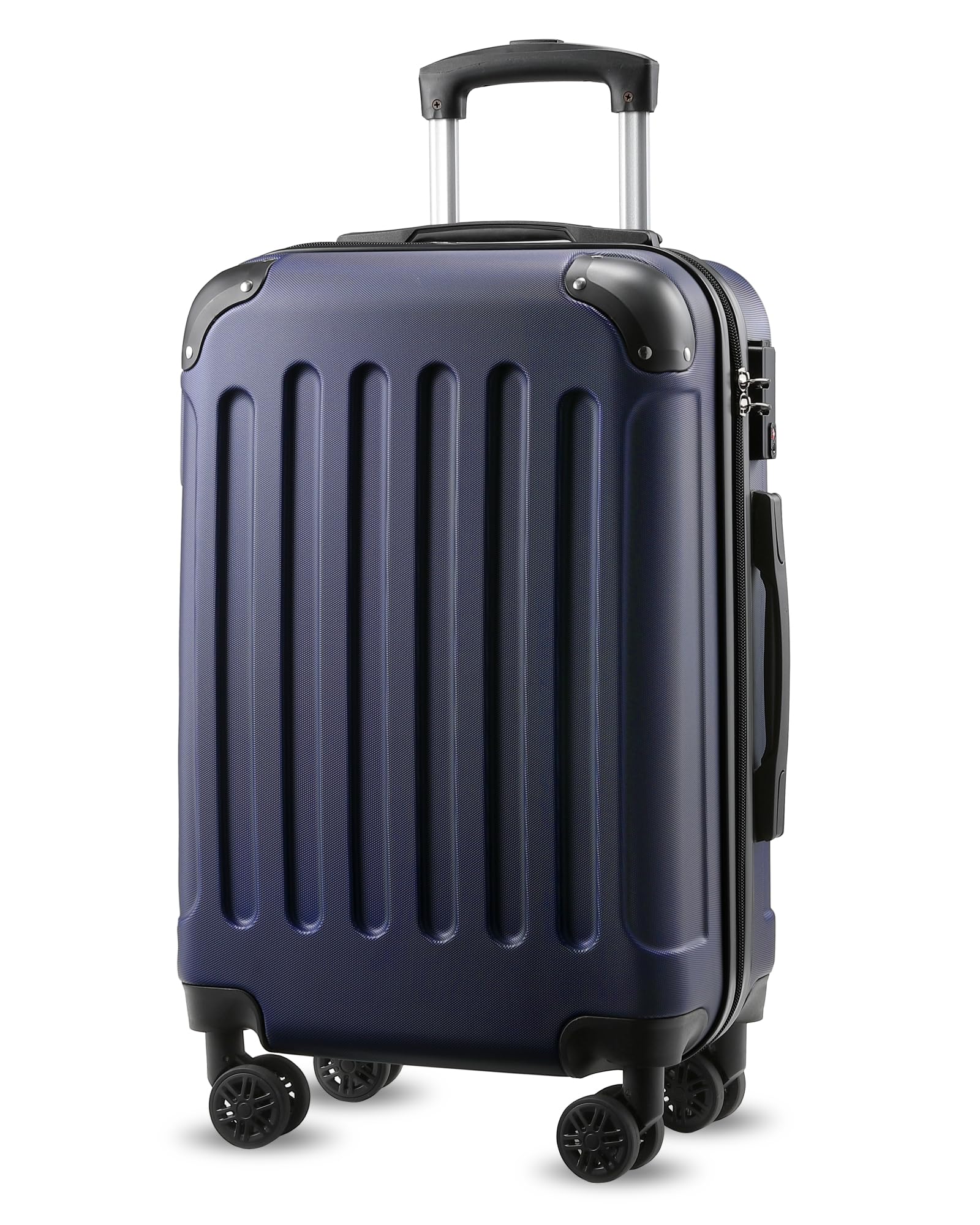 YOETEY Carry On Luggage for Airplanes, Travel Suitcases with Spinner Wheels, Blue, 22.7 x 14.6 x 9.3 Inch