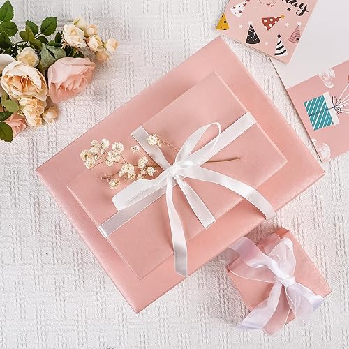Miniatura 5 de NESCCI Papel de regalo rosa mate, papel de brillo perlado de color sólido, papel de regalo perfecto para bodas, día de San Valentín, cumpleaños,