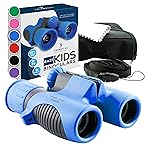 Think Peak Blue Binoculars Science Toy for Kids Ages 3-12 Years - Real Compact Outdoor Adventure & STEM Educational Nature Hiking Explorer for Bird Watching, Camping Childrens Birthday Gift