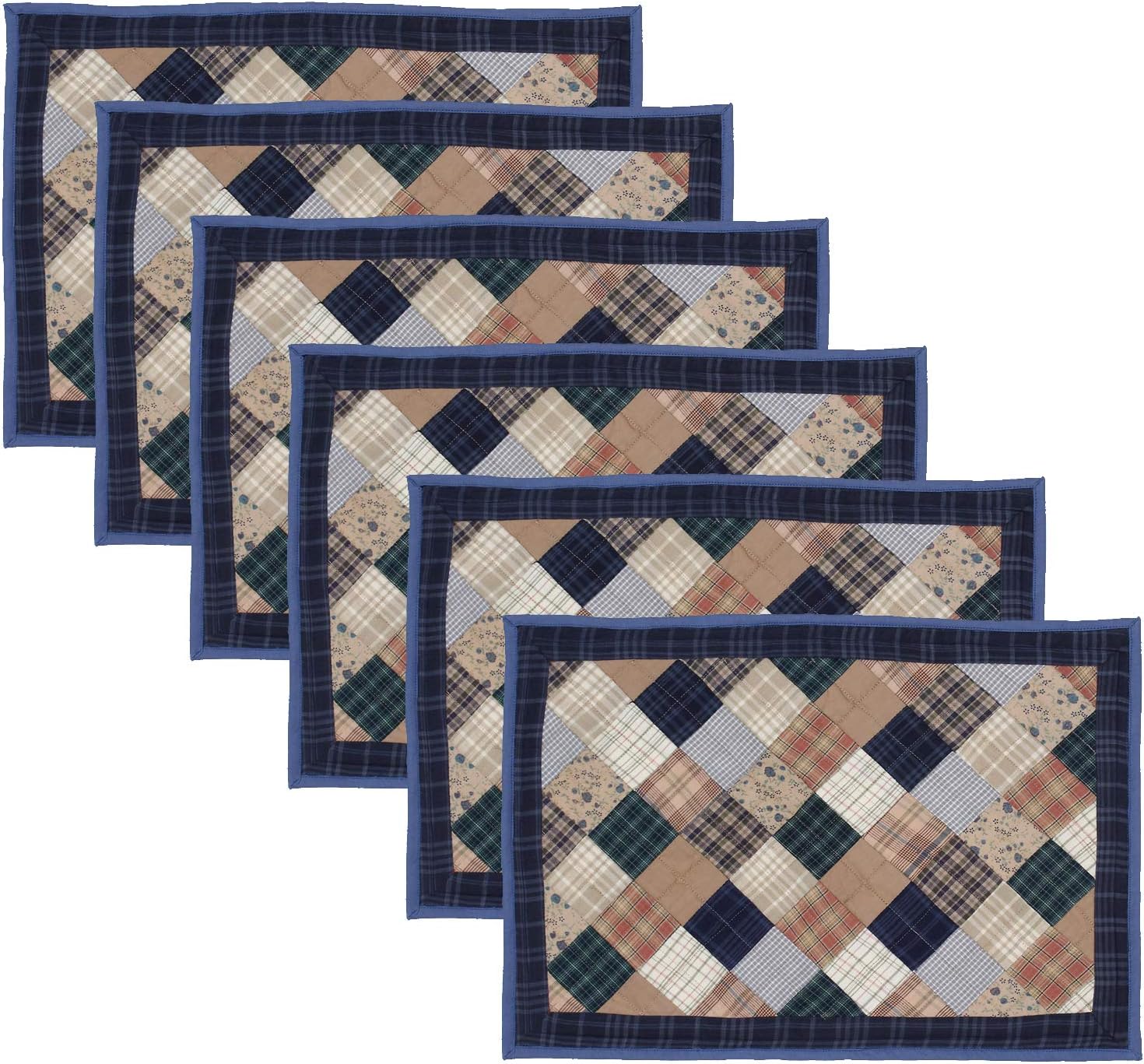 Brands Country Fashion Quilted Table MAT 14"X19" (Pack of SIX) 3732PMV6