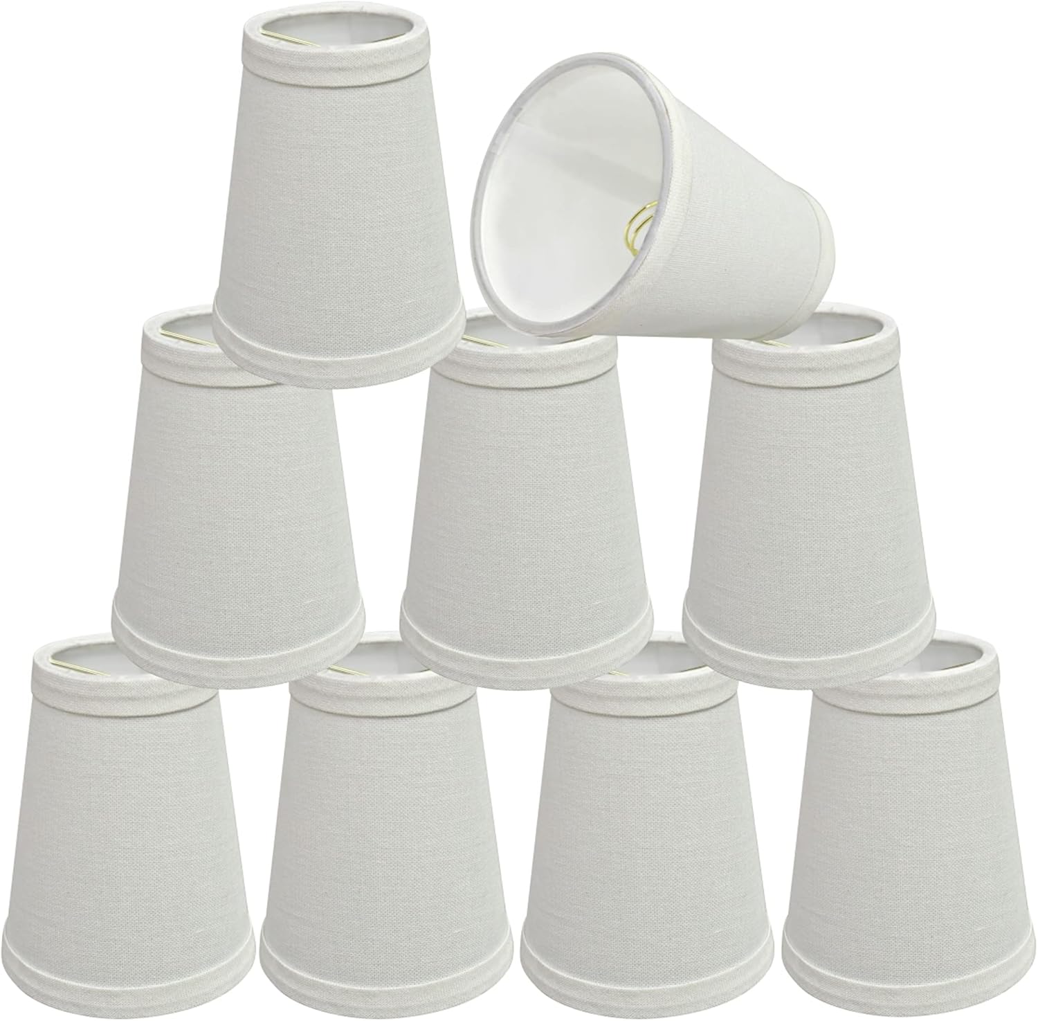 (4 packs of 9 incomplete) Aspen Creative 32652-9B, Empire Clip-On Chandelier Lamp Shade, White, 2 1/2\" Top x 4\" Bottom x 5\" Slant Height, Set of 9 White 