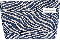 Vista 20 de The Summer Swan Kit de higiene y cuidado de la piel de flores grandes para media jornada, elegante bolso de maquillaje de embrague, negro