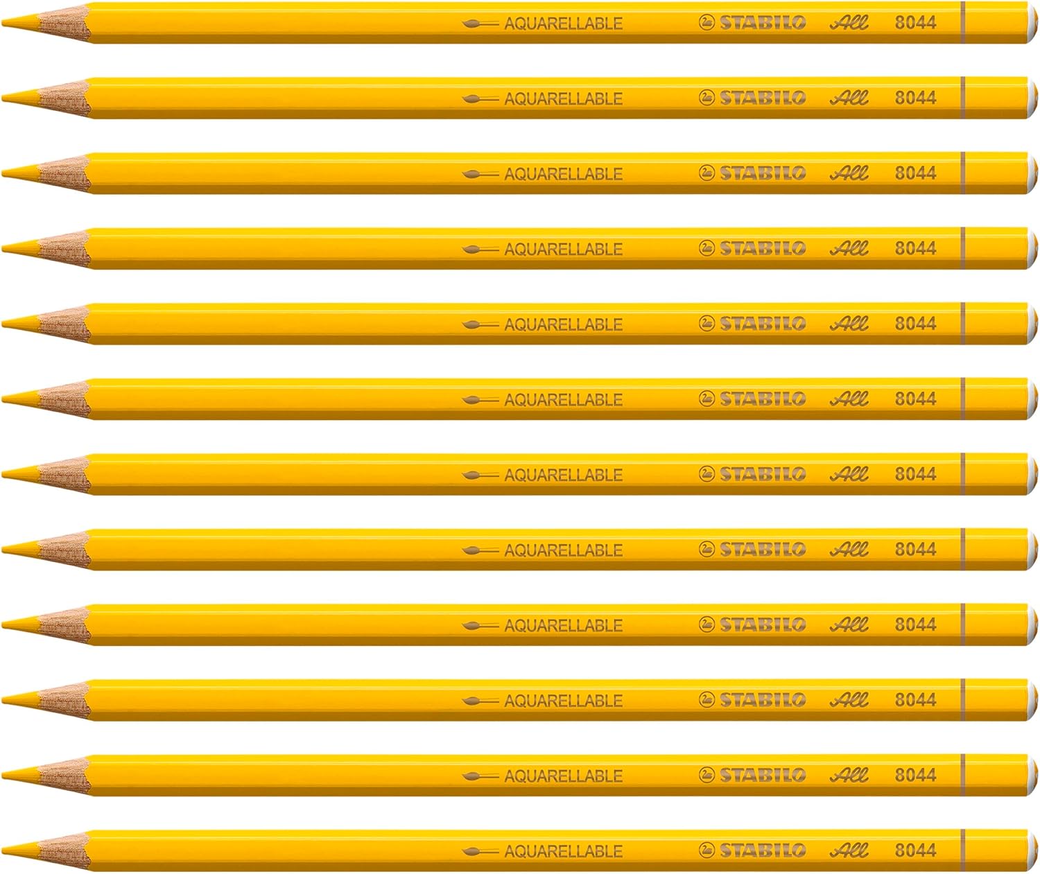 Stabilo All Coloured Pencils for Almost All Surfaces Collapsible Box of 12 Yellow