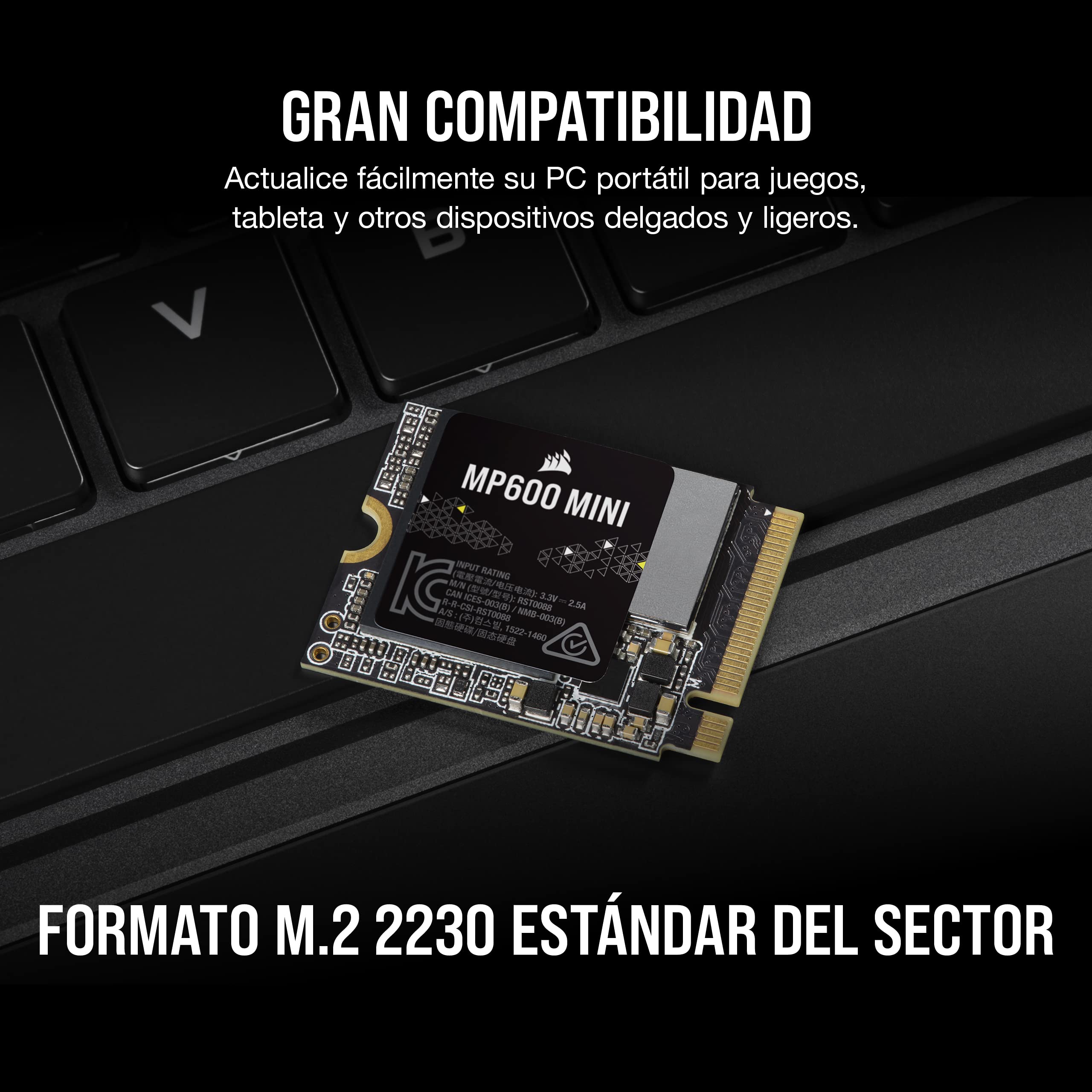 Corsair MP600 Mini 1TB Disco SSD 7000MB/s NVMe PCIe 4.0 M.2 Gen4 2230