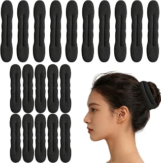 20PCS Sponge Bun Makers, 2 Sizes Magic Snap Hair Updo Tools for Ballet Buns, Sponge Curler Clips, Easy Donut Maker for Top Bun Knots, Updo's, French Twists, Reusable Hair Styling Accessories
