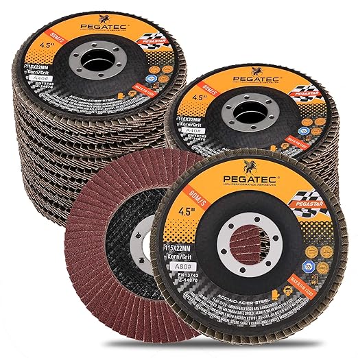 Flap Discs 4 1/2 inch Flap Wheel Type 29 Flap Sanding Disc with 7/8 Arbor Aluminum Oxide Abrasives for Grinding, Blending, Sanding and Finishing - 20 Packs