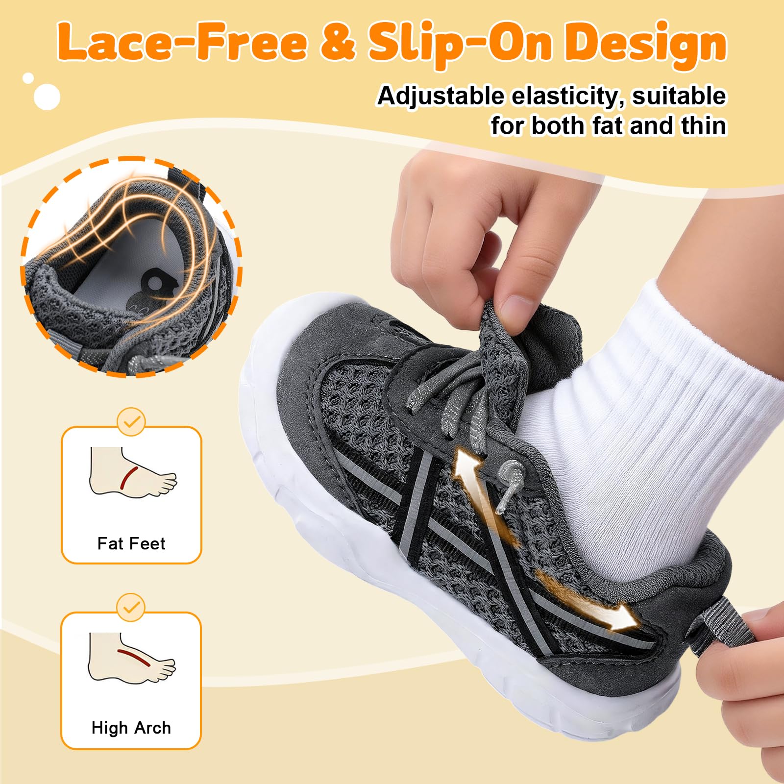 Besroad Toddler Shoes Boys Girls Barefoot Walking Shoes Kids Breathable Running Sneakers Slip On Tennis Shoes — view 4