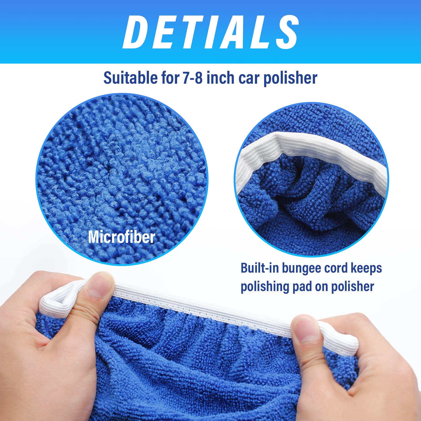 Bonsicoky 6 PCS Car Polishing Bonnet Buffing Pads - Lamb Fleece Covers For 5-6 Inch Polishers - View #4