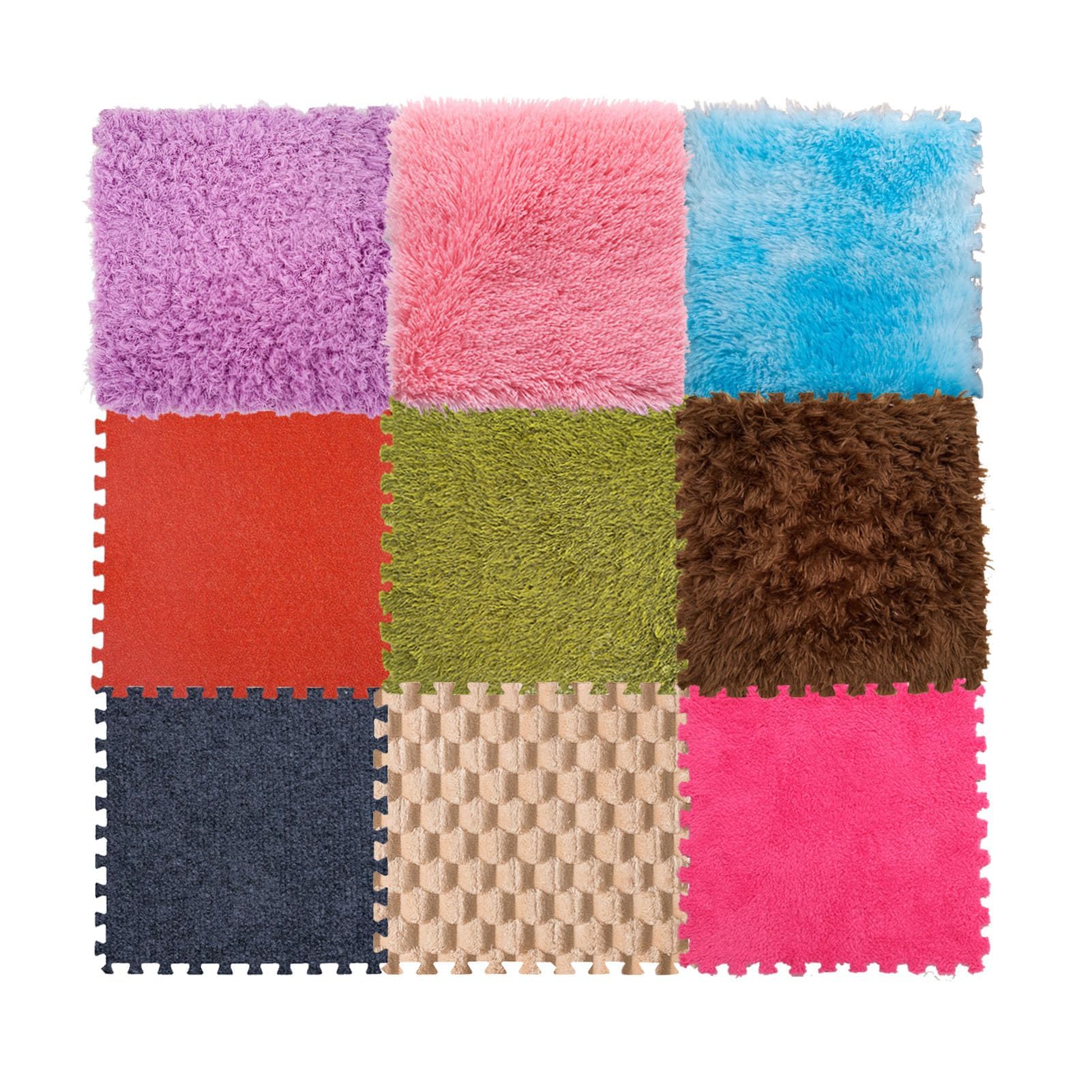 Alfombra Sensorial Bebe Entrelazada - 9 Texturas | Baldosas Sensoriales Antideslizantes para Niños Autistas | Tapete de Juego Táctil con Espuma Suave | Juguete Educativo Multisensorial (9 Piezas)