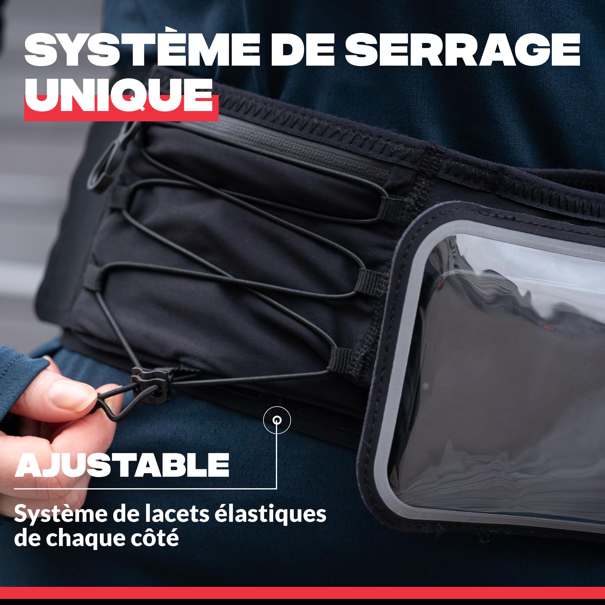 SHAPEHEART innovation française, Ceinture telephone sport universel pour running, course à pied, rando... Ceinture pour smartphone avec pochette magnétique détachable imperméable | Tous Smartphones | Serrage anti-remontée | Rangement Intelligent | Tactile