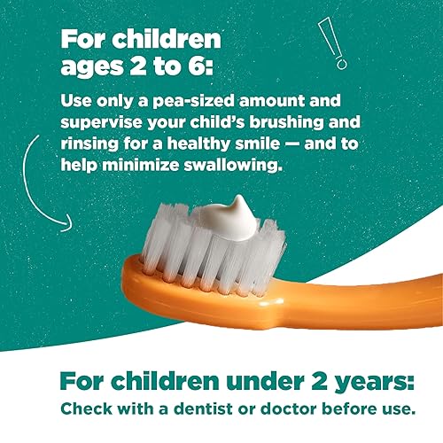Miniatura 9 de Toms of Maine Pasta de dientes para niños con flúor aprobada por la ADA pasta de dientes natural sin tinte sin conservantes artificiales fresa tonta