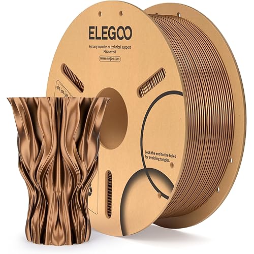 ELEGOO Metal PLA Filament 1.75mm Bronze 1KG, Metallic Shiny 3D Printer Filament with Actual Metal Filled, 1kg Spool(2.2lbs) Fits for Most FDM 3D Printers