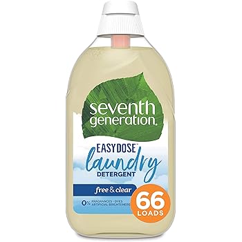 Seventh Generation Laundry Detergent, Ultra Concentrated EasyDose, Free & Clear, 23 oz, 66 Loads (Packaging May Vary)