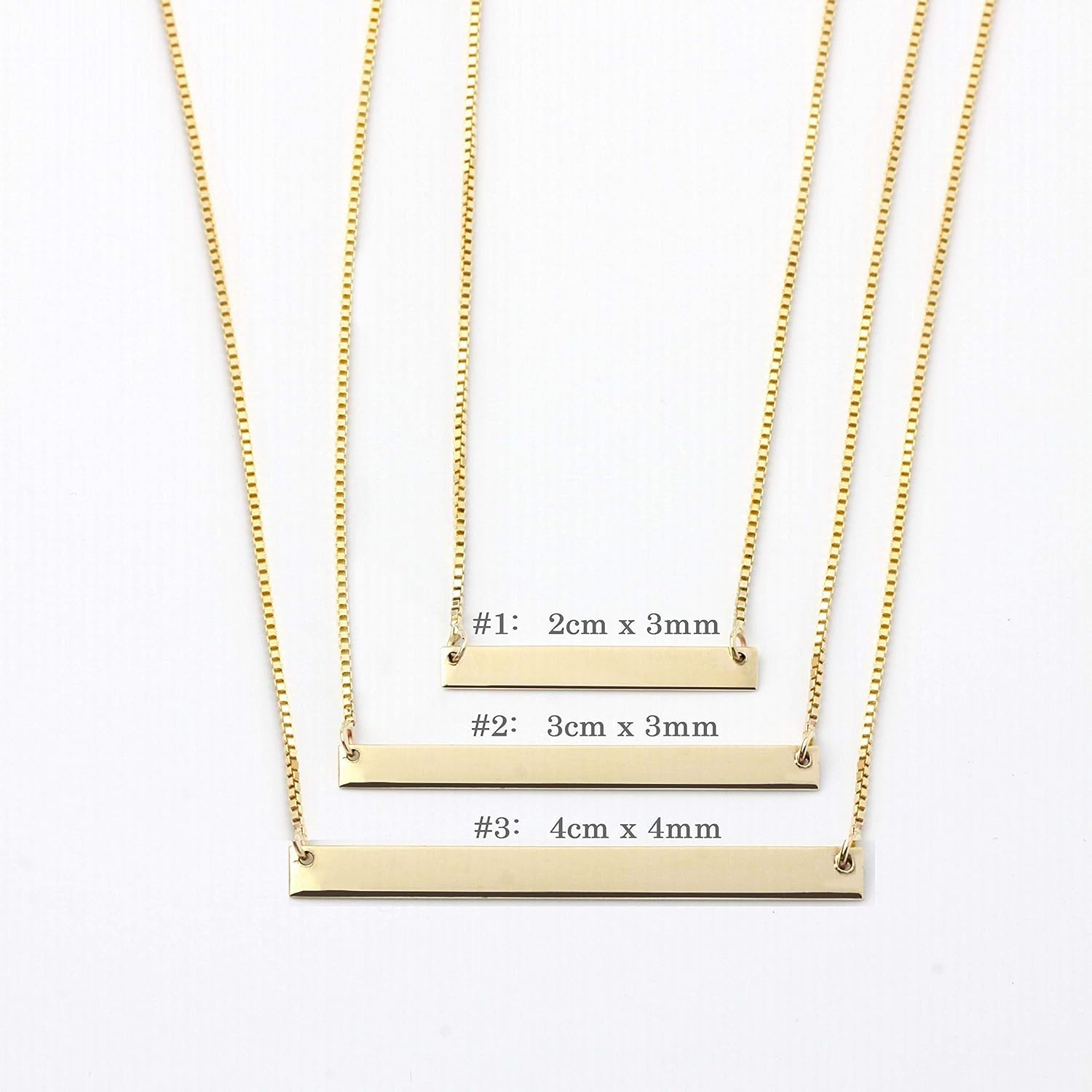 Elegant 14k Solid Gold Custom Name Bar Necklace - Personalized Gift for Her - Valentine's, Mother's, or Best Friend Gift - Gold Horizonal Name Pendant - Image 2