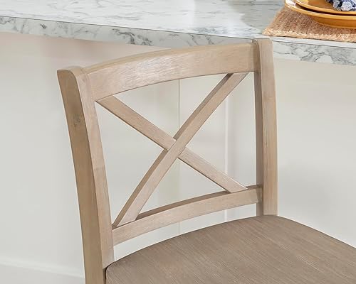 Miniatura 5 de Linon Greywash Torino Rustic X Backed, Taburete altura de mostrador
