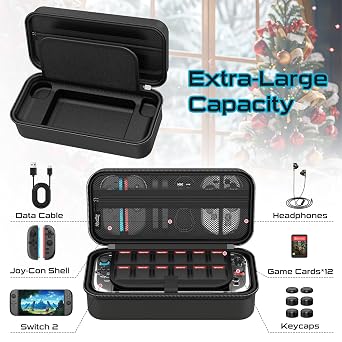 HEYSTOP Switch 2 Accessories Kit for Nintendo, 25 in 1 Game Bundle Pack | Carrying Case, Screen Protector, Grips for JoyCon Controller Console, Charging Dock Stand Holder, Travel Storage Pink M